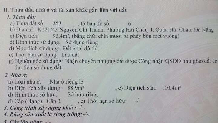 Bán Nhà K121/43 Nguyễn Chí thanh, Hải Châu 1, Hải Châu, Đà Nẵng