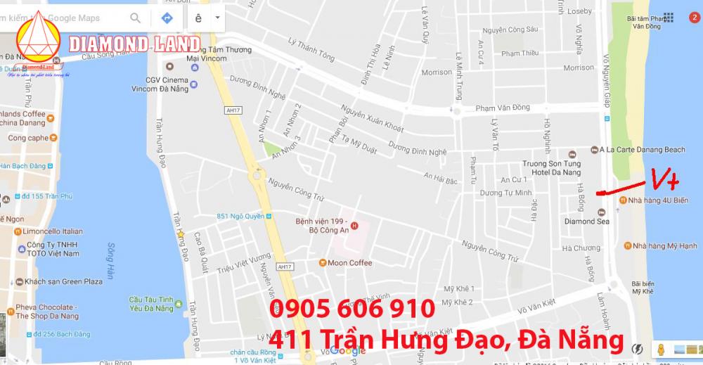 Bán đất biển Đà Nẵng 2017,MT đường biển chính Võ Nguyên Giáp nhiều vị trí,diện tích đẹp để xây KS VIP 