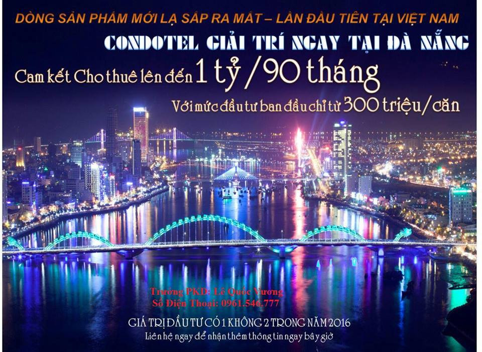 MỞ BÁN CĂN HỘ VIEW TRỰC DIỆN BIỂN ĐÀ NẴNG. CAM KẾT 12%/8 NĂM, LS VAY 0%, LH: 0961.546.777