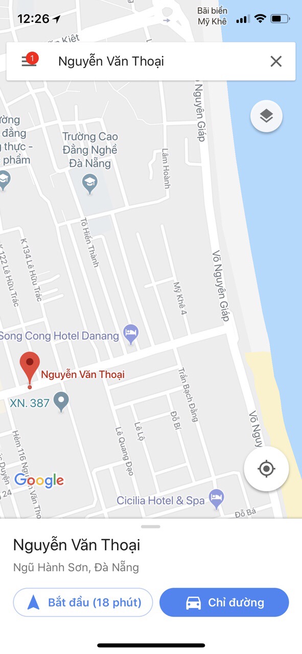 Cần bán nhà mặt tiền đường Nguyễn Văn Thoại, quận Sơn Trà, Đà Nẵng