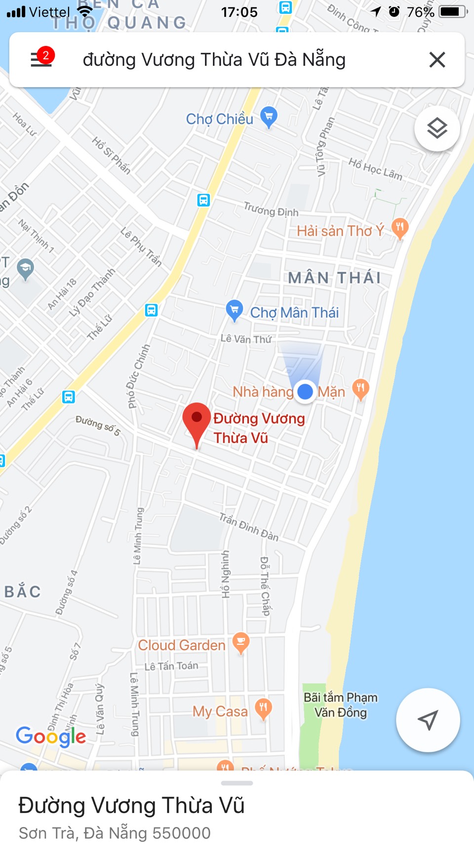 Bán gấp giá rẻ 2 lô liền đất đường Ngô Quyền gần ngã tư Vương Thừa Vũ đi thẳng ra bãi tắm.LH ngay:0905.606.910