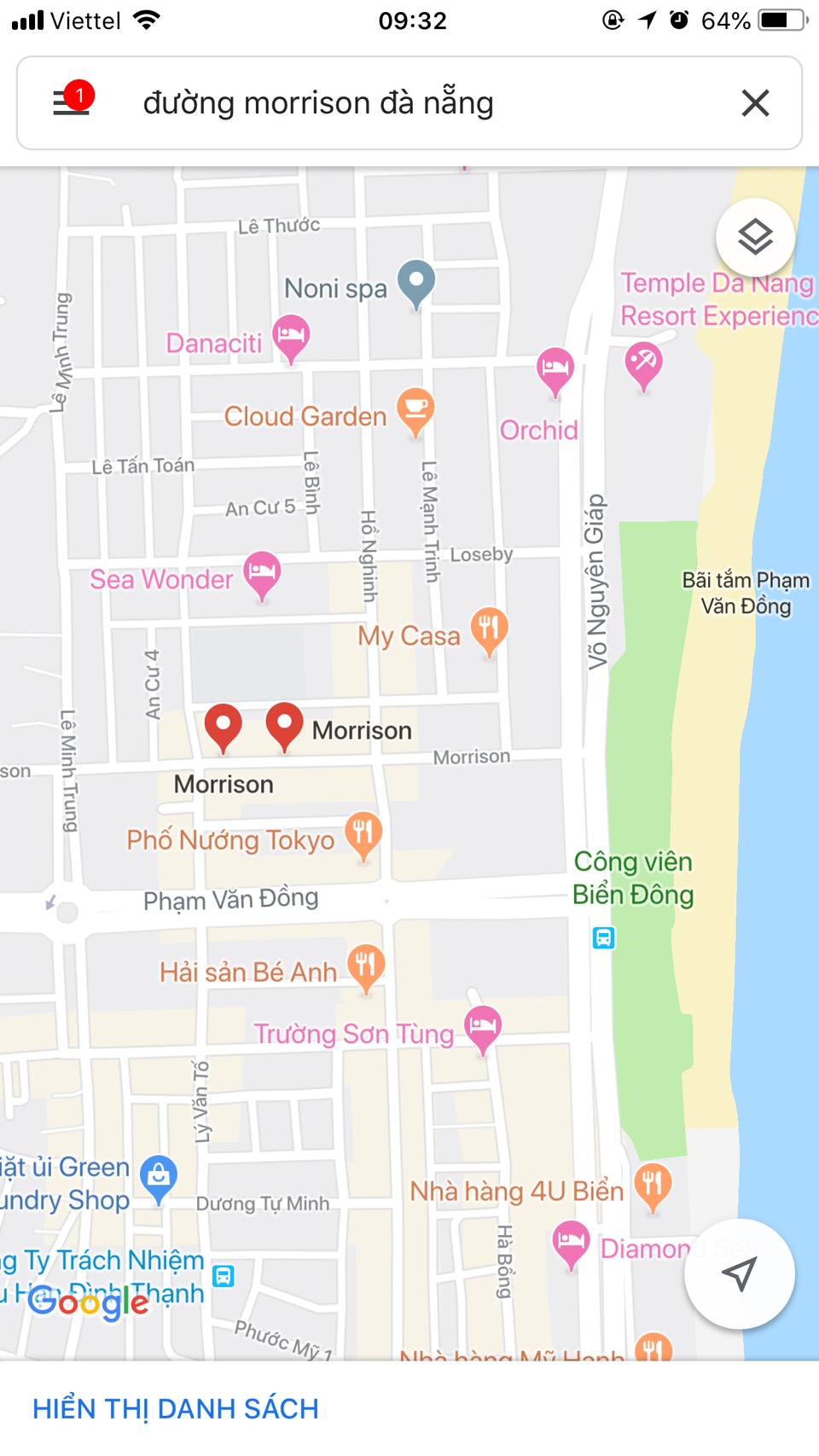 Bán cặp đất đường Morrison,ven biển Phạm văn Đồng,Đà Nẵng 324 m2/ lô,hướng Bắc.LH:0905.606.910