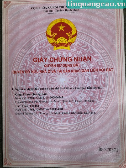 Chính chủ bán nhà trung tâm thành phố K339 - H24/5 Trần Cao Vân, quận Thanh Khê