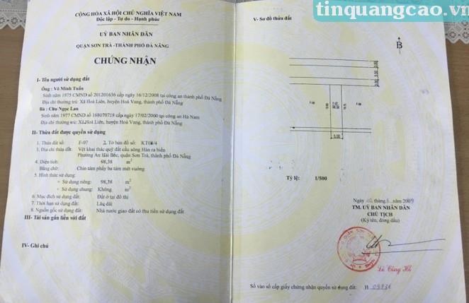 CHÍNH CHỦ bán mặt tiền Nguyễn Xuân Khoát, DTĐ 98.38m2, vị trí đẹp