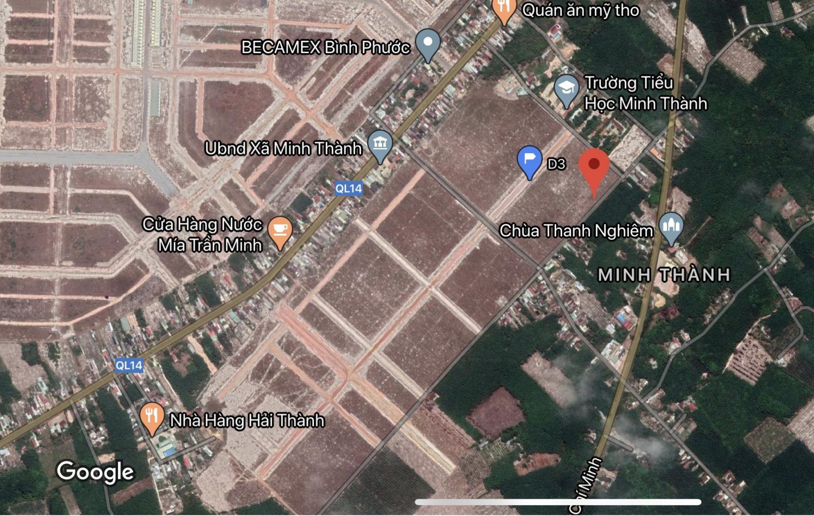 Bán TDC Becamex Bình Phước gần QL14. Đường D3 rộng 25m, giá thu hồi vốn. LH 0962.454.040