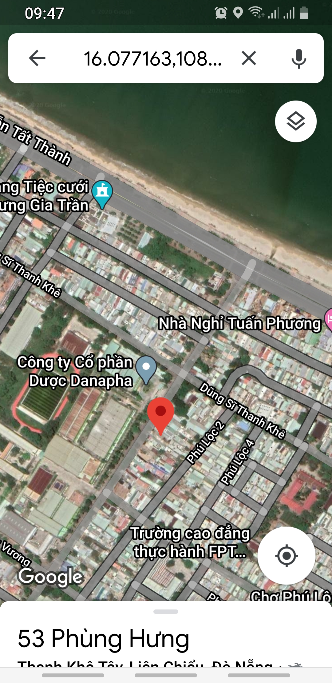 Bán lô đất gần biển đường 10.5 mét Phùng Hưng thông ra biển Nguyễn Thành, 100 m2