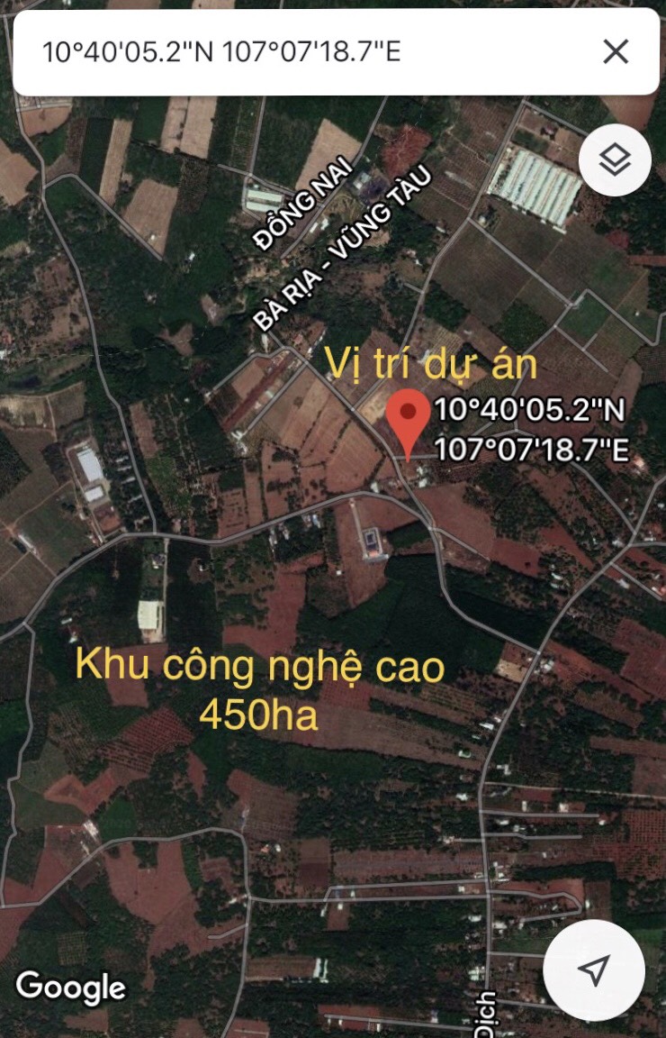 Cần bán gấp nên đất 20x30tc100 sát khu công nghệ cao 450ha thị xã Phú Mỹ