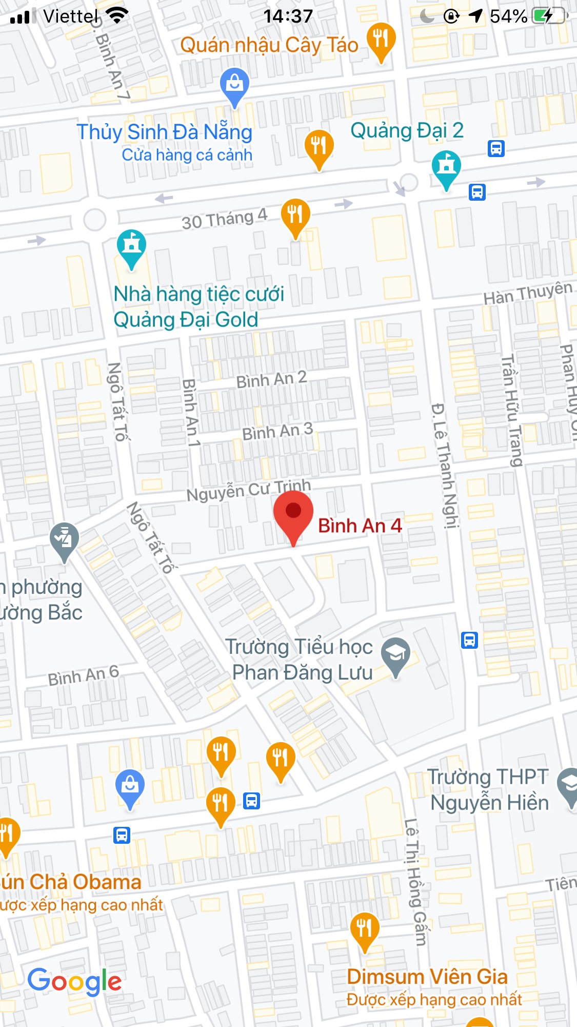 Bán nhà mặt phố đường Bình An 4, Phường Hòa Cường Bắc, Quận Hải Châu. DT: 76.5 m2. Giá: 5.2 tỷ