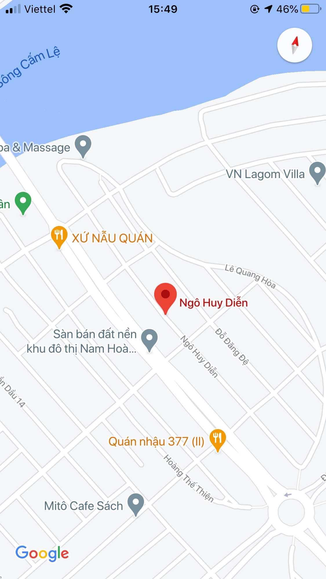 Bán nhà mặt phố đường Ngô Huy Diễn, Phường Hòa Xuân, Quận Cẩm Lệ. DT: 100 m2. Giá: 7 tỷ