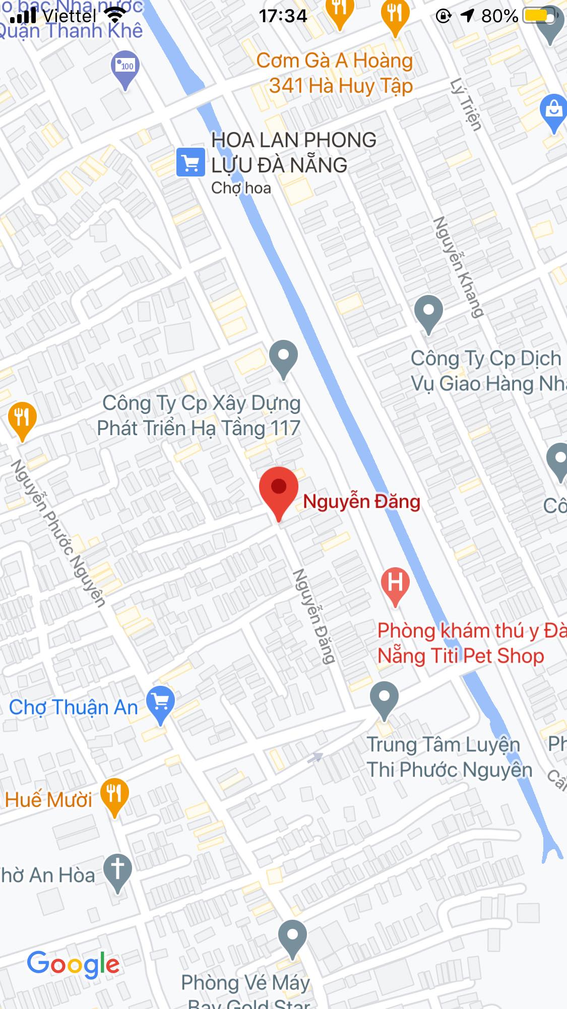 Bán đất đường Nguyễn Đăng, Phường Hòa Khê, Quận Thanh Khê. DT: 80 m2. Giá: 3,35 tỷ