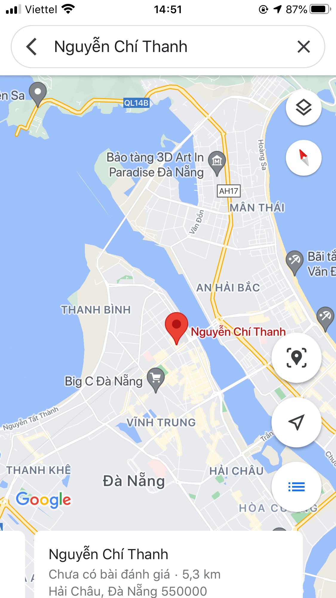 Bán nhà riêng đường Nguyễn Chí Thanh, Quận Hải Châu. DT: 57,9 m2. Giá: 2,9 tỷ