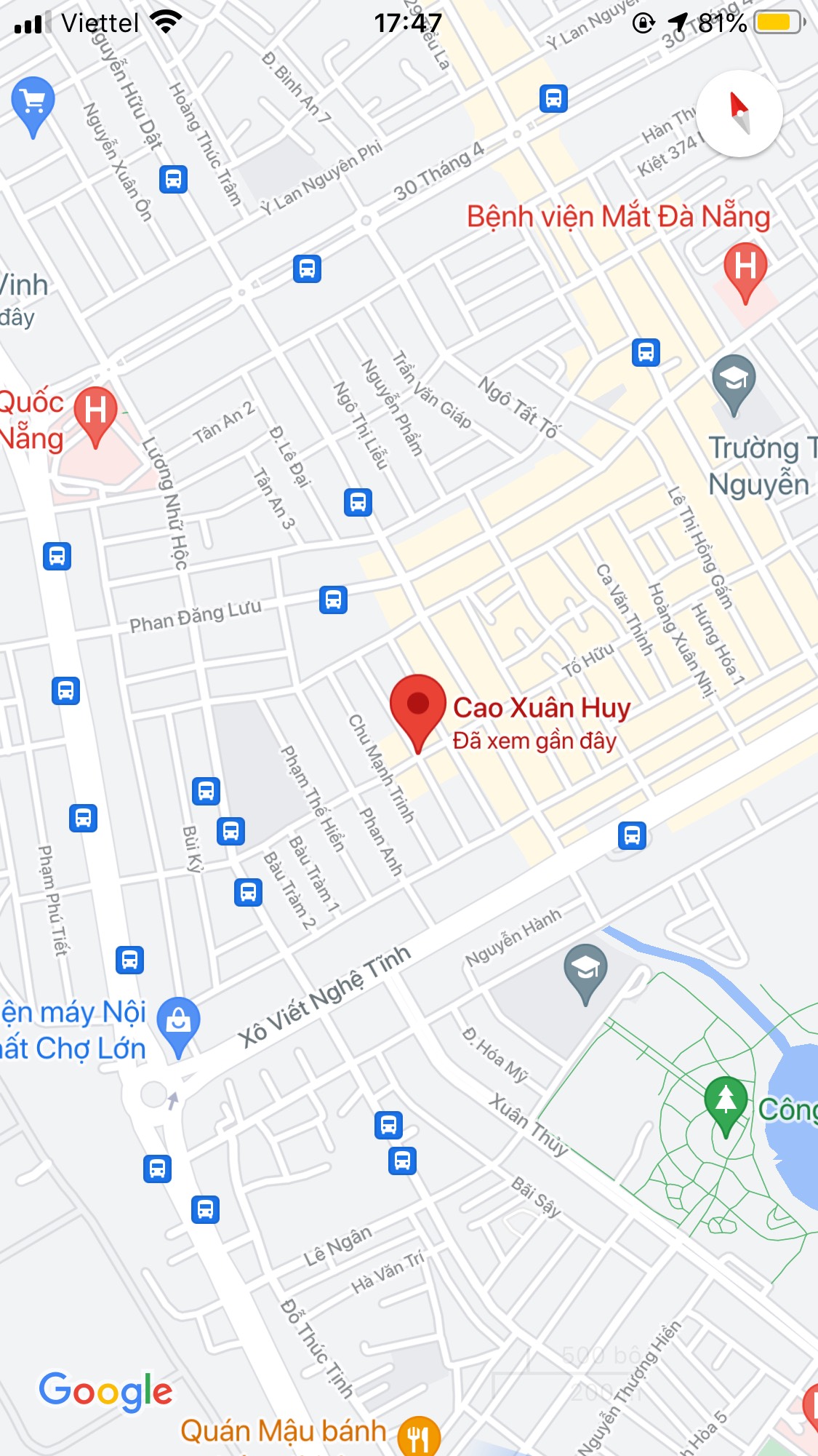 Bán nhà mặt tiền đường Cao Xuân Huy, Phường Khuê Trung, Quận Cẩm Lệ. DT: 74m2 giá 6,2 tỷ