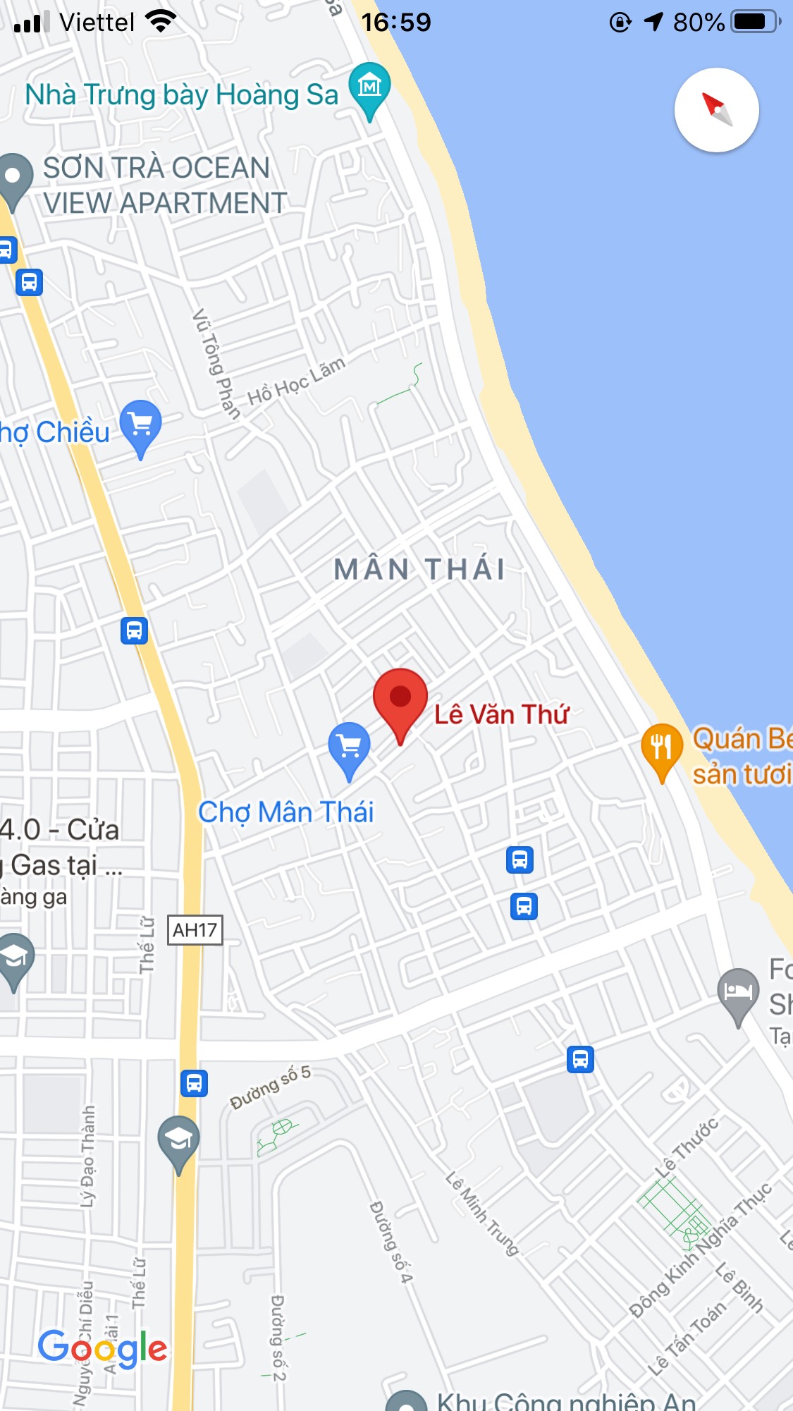 Bán nhà mặt tiền đường Lê Văn Thứ, Phường Mân Thái, Quận Sơn Trà. DT: 56 m2 giá: 5,5 tỷ