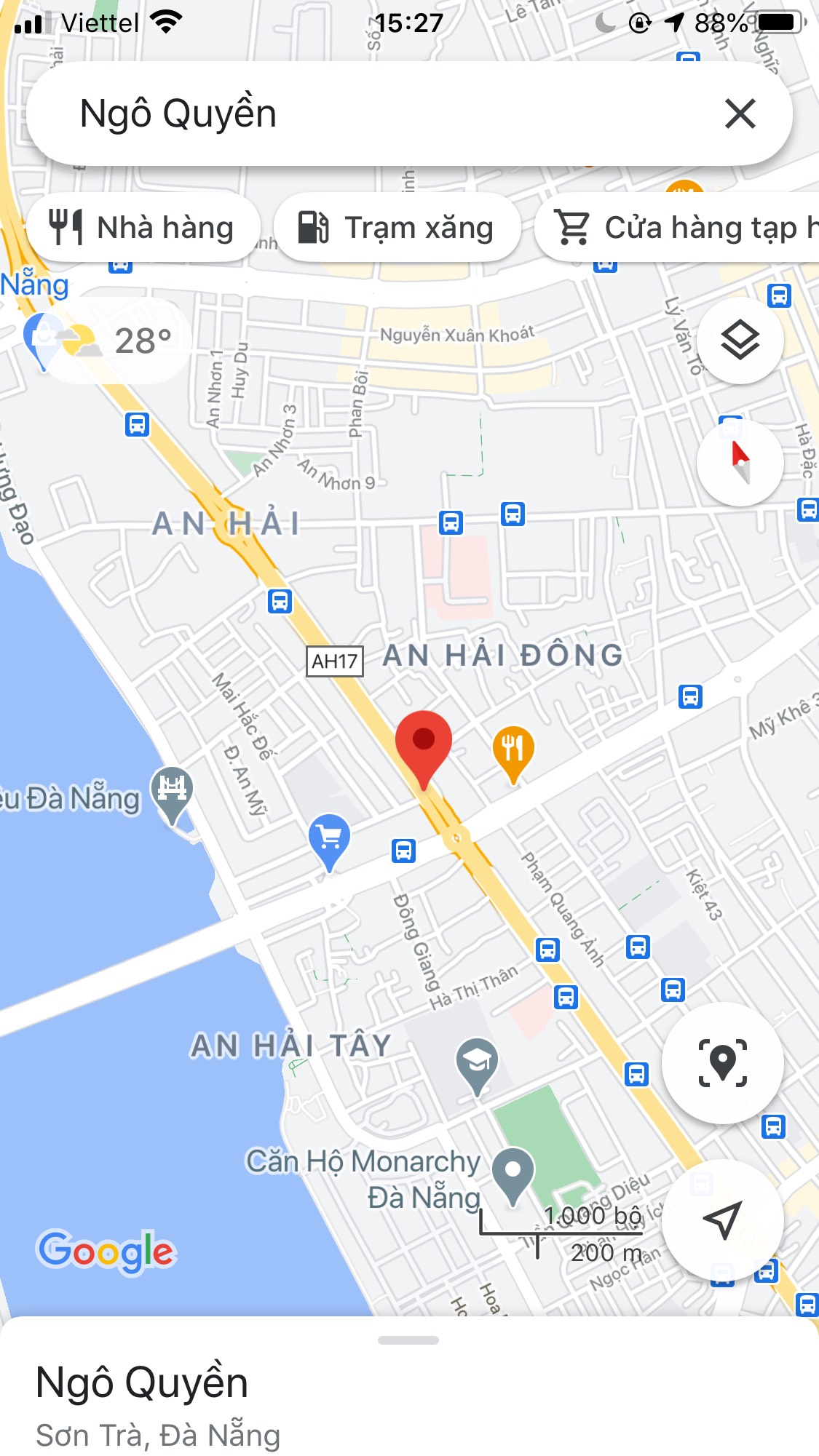 Bán nhà mặt tiền đường Ngô Quyền, Phường Thọ Quang, Quận Sơn Trà DT: 190 m2. Giá: 17 tỷ