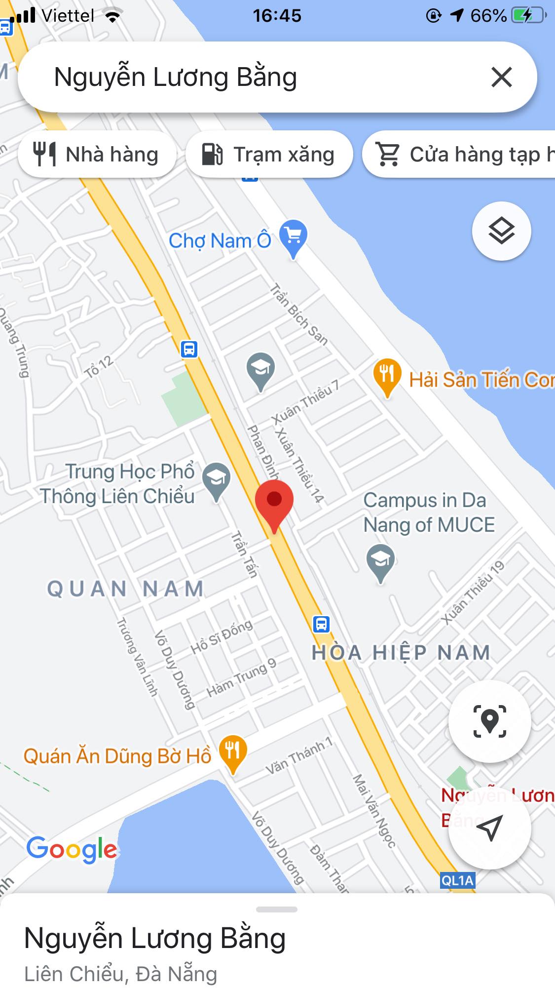 Bán đất đường Nguyễn Lương Bằng, Phường Hòa Hiệp Nam, Quận Liên Chiểu. DT: 66 m2. Giá: 1 tỷ