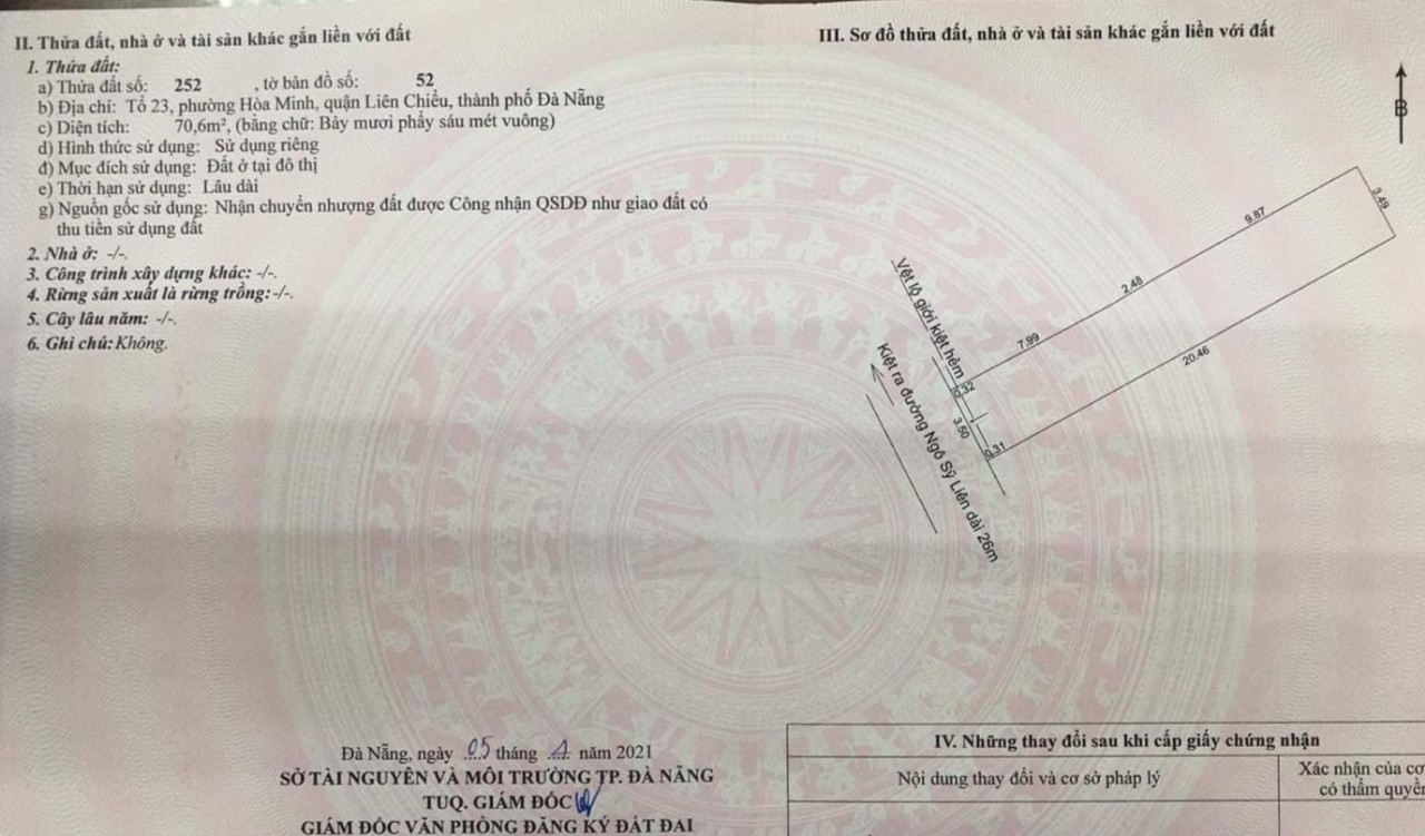Bán đất K68 Ngô Sĩ Liên - Liên Chiểu - Đà Nẵng
