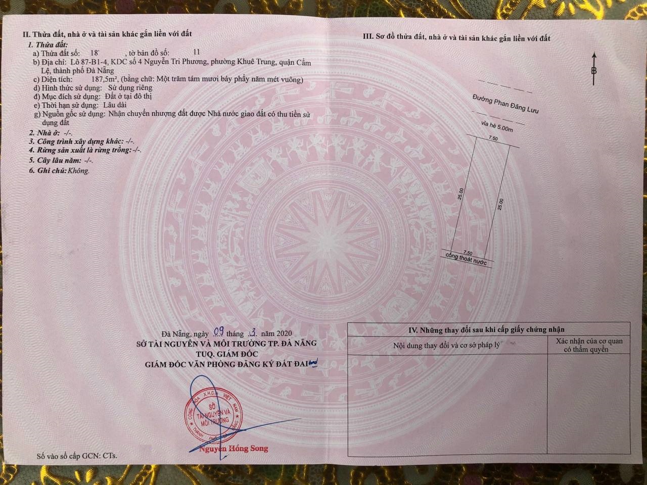 Bán đất đường Phan Đăng Lưu, ngang 7.5m sát Lương Nhữ Hộc