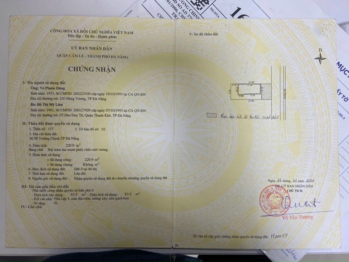 Bán lô đất đường Trường Chinh Ngang Hơn 9m - Hoà An - Cẩm Lệ