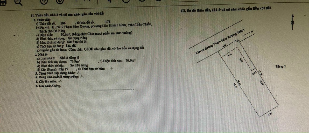 Chào bán lô đất kiệt 119/19 Phạm Như Xương- Liên Chiểu