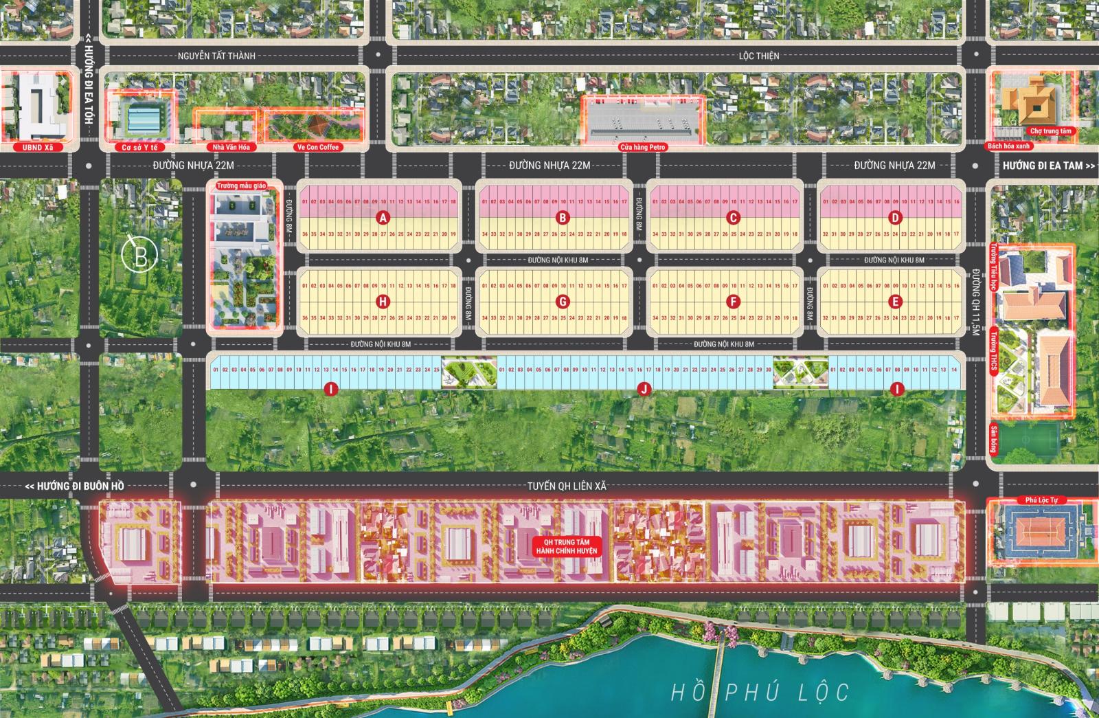 Quỹ đất nền sổ đỏ từng lô đang thu hút nhiều nhà đầu tư tại Krông Năng, Đắk Lắk 