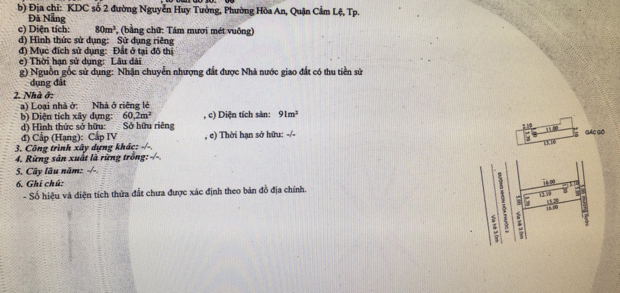 Bán dãy trọ đường Nhơn Hòa Phước 2 - Cẩm Lệ - Đà Nẵng