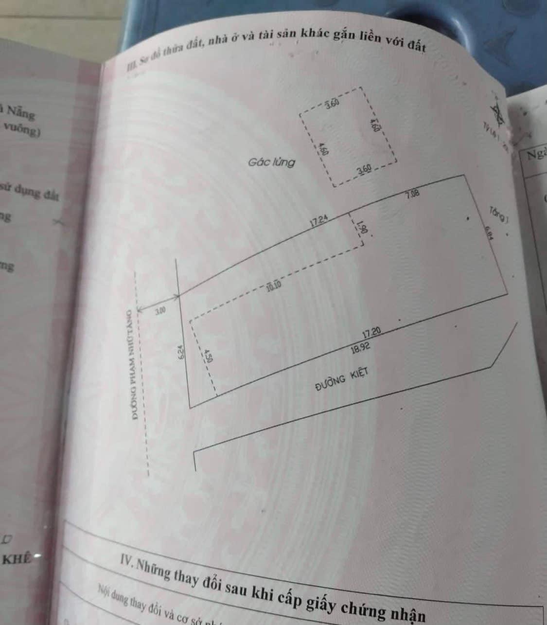 Nhà mặt tiền 7M5 + kẹp kiệt Phạm Nhữ Tăng _ Phường Hòa Khê _ Quận Thanh Khê _ TPĐN 
