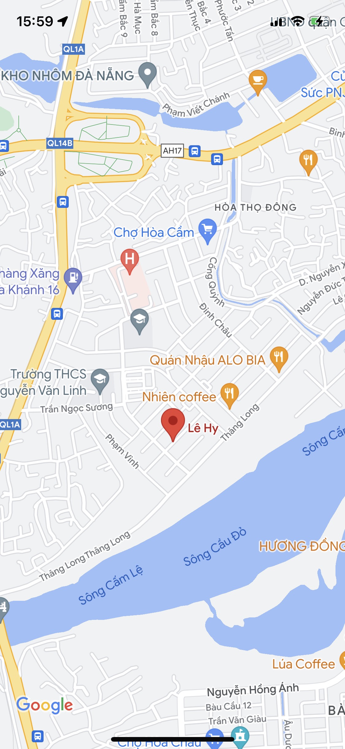 Bán đất mặt tiền Đường Lê Hy, Phường Hòa Thọ Đông, Cẩm Lệ, Đà Nẵng diện tích 100m2  giá 3.4 Tỷ