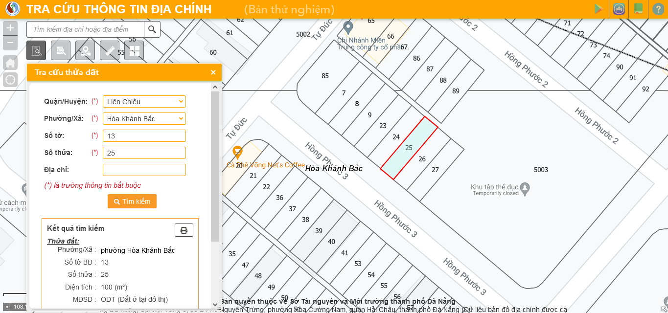 Bán đất đường Hồng Phước 3, Phường Hòa Khánh Bắc, Quận Liên Chiểu, DT: 100m2, Giá: 2 tỷ 1 TL