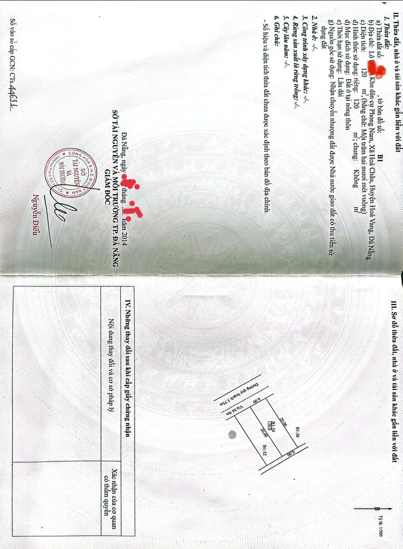 Bán đất đường Đá Bàn 5 tại Khu tái định cư Phong Nam, Phường Hòa Xuân, TP Đà Nẵng