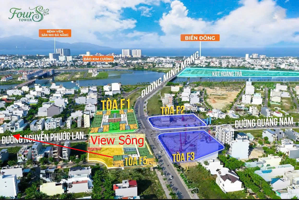 Độc quyền, bán căn 2PN Sun FourS Tower, tầng 12 tòa F51233, view biển, chỉ 3 tỷ trọn giá