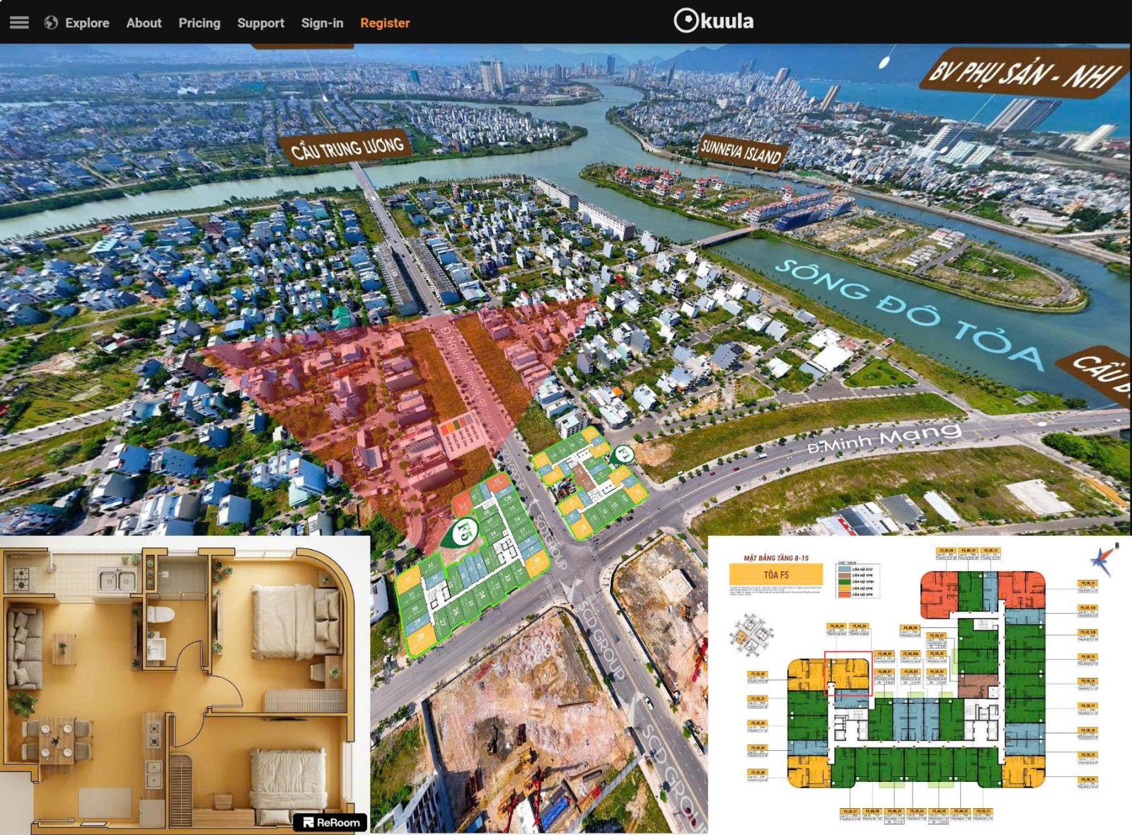 Độc quyền, bán căn 2PN Sun FourS Tower, tầng 12 tòa F51233, view biển, chỉ 3 tỷ trọn giá